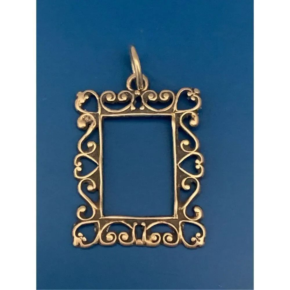 Picture Frame Sterling Silver Jewelry Charm #house